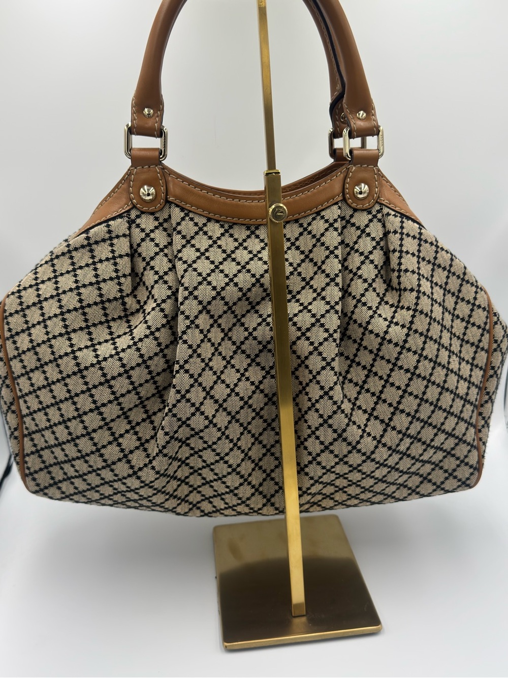 Gucci Canvas & Leather Trim Shoulder Bag with Hangtag - Picture 3 of 13